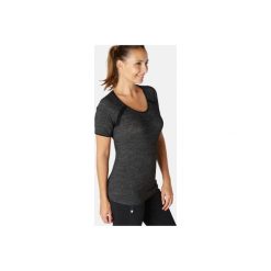 Koszulka krótki rękaw Gym & Pilates 530 damska. Niebieskie t-shirty damskie DOMYOS, xl, bez wzorów, z elastanu, sportowe, bez kołnierzyka. Za 64,99 zł.