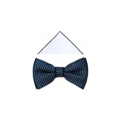 Granatowa mucha w białe kropki A277. Białe muszki męskie Modini Moda Męska, na co dzień, bez wzorów, z tkaniny, eleganckie. Za 49,50 zł.