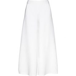 Spodnie culotte 7/8 Premium bonprix biel wełny. Białe spodnie damskie bonprix, z wełny. Za 129,99 zł.