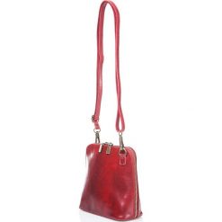Torebki klasyczne damskie: Skórzana torebka w kolorze czerwonym – 17 x 17 x 5,8 cm