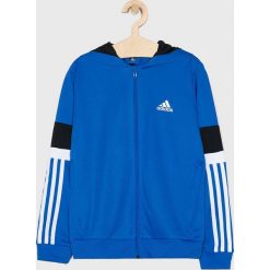 Adidas Performance - Bluza dziecięca 140-176 cm. Niebieskie bluzy chłopięce adidas Performance, bez wzorów, z poliesteru, z kapturem. W wyprzedaży za 149,90 zł.