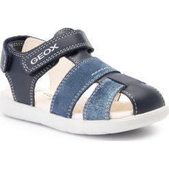 Sandały GEOX - B San.Alul B. A B821VA 085PA C0700 S Navy/Avio. Niebieskie sandały chłopięce Geox, ze skóry, bez zapięcia. W wyprzedaży za 169,00 zł.