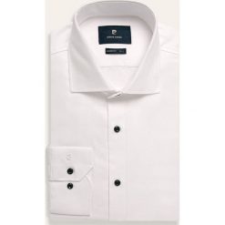 Pierre Cardin - Koszula. Białe koszule męskie Pierre Cardin, bez wzorów, z bawełny, eleganckie, z włoskim kołnierzykiem, z długim rękawem. Za 249,90 zł.