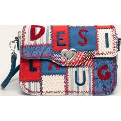 Desigual - Torebka. Niebieskie listonoszki damskie Desigual, bez wzorów, z bawełny, na ramię, małe, bez dodatków. W wyprzedaży za 249,90 zł.