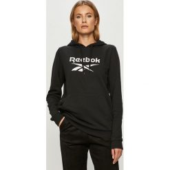 Reebok Classic - Bluza bawełniana. Czarne bluzy damskie Reebok Classic, s, z nadrukiem, z elastanu, z długim rękawem, długie, z kapturem. Za 199,90 zł.