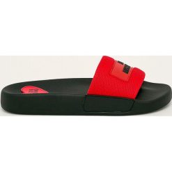 Love Moschino - Klapki. Czerwone klapki damskie Love Moschino, bez wzorów, z gumy, bez obcasa, na obcasie. Za 419,90 zł.