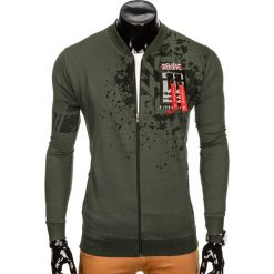 Bluzy męskie: BLUZA MĘSKA ROZPINANA BEZ KAPTURA B804 - KHAKI