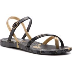 Sandały IPANEMA - Fashion Sand. VI F 82521 Black/Blck/Gold. Żółte klapki damskie marki Ipanema, bez wzorów, z tworzywa sztucznego, bez obcasa. Za 99,99 zł.