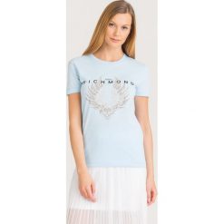 T-SHIRT CANALSTREET JOHN RICHMOND. Niebieskie t-shirty damskie John Richmond, s, z nadrukiem, z bawełny, z okrągłym kołnierzem. Za 350,00 zł.