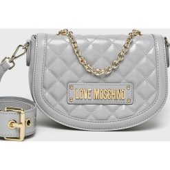 Love Moschino - Torebka. Szare torebki klasyczne damskie Love Moschino, w paski, z materiału, casualowe, na ramię, średnie, pikowane, bez dodatków. W wyprzedaży za 439,90 zł.