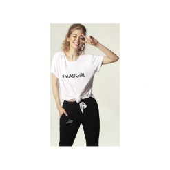 T-shirt #MADGIRL - biel. Białe bluzki dziewczęce Madnezz, bez wzorów, z elastanu, bez kołnierzyka, bez rękawów, bez kaptura. Za 189,00 zł.