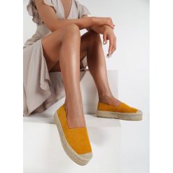Żółte Espadryle Fontaris. Żółte espadryle damskie Renee, bez wzorów, bez obcasa, na platformie. Za 89,99 zł.