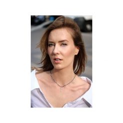 Choker Spinel srebro krzyż. Czarne naszyjniki damskie marki Brazi druse jewelry, na co dzień, z spinelem, srebrne. Za 220,00 zł.