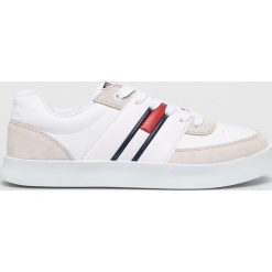 Tommy Jeans - Buty. Białe sneakersy męskie Tommy Jeans, z jeansu, na sznurówki. W wyprzedaży za 249,90 zł.