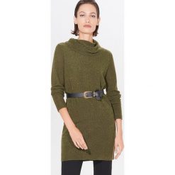 Tunikowy sweter z domieszką wełny - Khaki. Brązowe swetry damskie Mohito, s, z wełny. W wyprzedaży za 29,99 zł.