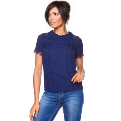 T-shirty damskie: Koszulka „Pascale” w kolorze granatowym