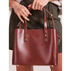 ROVICKY TOREBKA DAMSKA SHOPPER BAG SKÓRA NATURALNA. Pomarańczowe torby damskie na zakupy ROVICKY, w paski, ze skóry, eleganckie, na ramię, średnie, bez dodatków. Za 309,90 zł.