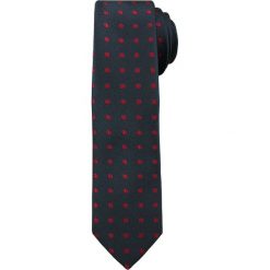 Ciemnogranatowy Elegancki Męski Krawat -ALTIES- w Czerwone Kropki, Groszki KRALTS0218. Niebieskie krawaty męskie Alties, w grochy, z tkaniny, eleganckie. Za 40,00 zł.
