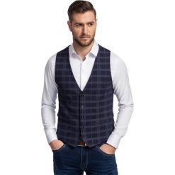 Kamizelka PAOLO KAGS000318. Niebieskie kamizelki garniturowe męskie Giacomo Conti, bez wzorów, eleganckie. Za 249,00 zł.