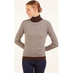 Golfy damskie: Sweter w kolorze brązowym