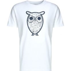 T-shirty męskie z nadrukiem: Knowledge Cotton Apparel DIAGRAM OWL Tshirt z nadrukiem bright white