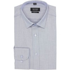 Koszula bexley 2632 długi rękaw slim fit niebieski. Niebieskie koszule męskie Recman, m, bez wzorów, bez kołnierzyka, z długim rękawem. Za 95,99 zł.