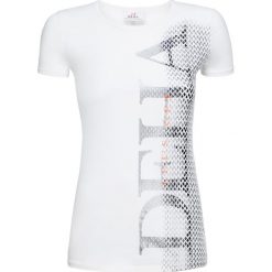 T-shirt DEHA ACTIVE Biały. Białe t-shirty damskie marki Deha, z nadrukiem, z bawełny, z okrągłym kołnierzem, bez rękawów, bez kaptura. W wyprzedaży za 110,00 zł.