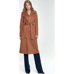 Elegancki płaszcz damski w pięknym karmelu. Płaszcze damskie NIFE, na zimę, xl, w paski, z poliesteru, eleganckie. Za 309,00 zł.