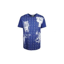 T-shirty z krótkim rękawem Versace Jeans B3GQB756 / Print MT1 Regular. Niebieskie t-shirty męskie Versace Jeans, xl, bez wzorów, z jeansu, bez kołnierzyka, krótkie. Za 279,00 zł.