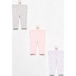 Spodnie niemowlęce: Bawełniane spodnie 3 pack – Różowy
