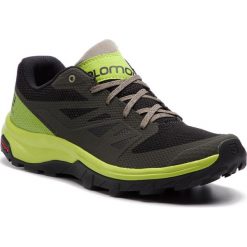 Trekkingi SALOMON - Outline 406189 27 M0 Beluga/Lime Green/Vintage Kaki. Czarne trapery męskie Salomon, z tworzywa sztucznego, bez zapięcia. W wyprzedaży za 289,00 zł.