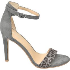 Sandały na obcasie Catwalk popielate. Szare sandały damskie Catwalk, bez wzorów, z materiału, bez obcasa, na obcasie, bez zapięcia. Za 49,00 zł.