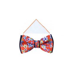 Pomarańczowa mucha w kwiaty A326. Pomarańczowe muszki męskie Adam Collection - Krawaty i dodatki, na co dzień, w kwiaty, z bawełny, eleganckie. Za 49,50 zł.