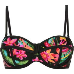 Biustonosz bikini na fiszbinach bonprix czarny z nadrukiem. Czarne stroje kąpielowe damskie bonprix, z nadrukiem. Za 24,99 zł.