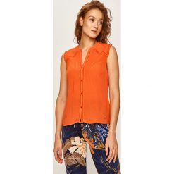 Pepe Jeans - Bluzka Joan. Niebieskie bluzki damskie Pepe Jeans, s, bez wzorów, z wiskozy, bez kołnierzyka, bez rękawów. W wyprzedaży za 219,90 zł.