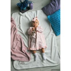 Sukienka pudrowy róż MY HEARTS (bez opaski). Czerwone sukienki niemowlęce marki Pakamera, z bawełny, z długim rękawem, długie. Za 93,00 zł.