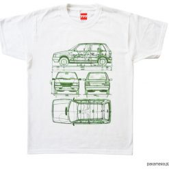 Koszulka FIAT UNO. Żółte t-shirty damskie Pakamera, z włoskim kołnierzykiem. Za 77,00 zł.