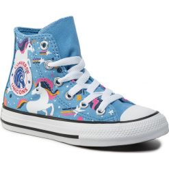 Trampki CONVERSE - Ctas Hi Light Blue 665472C Light Blue/Black/W. Niebieskie trampki dziewczęce Converse, bez wzorów, z gumy, bez zapięcia. Za 199,00 zł.