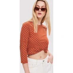 Top z długim rękawem - Brązowy. Pomarańczowe topy damskie Reserved, s, bez wzorów, bez kołnierzyka. Za 39,99 zł.
