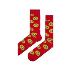 Czerwone skarpetki w kiwi. Czerwone skarpetki męskie Em men's accessories, bez wzorów. Za 29,99 zł.