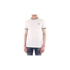 T-shirty z krótkim rękawem Fred Perry M1588. Białe t-shirty męskie Fred Perry, s, bez wzorów, bez kołnierzyka, krótkie. Za 295,67 zł.