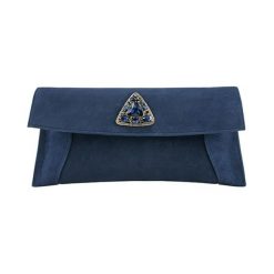 Puzderka: Skórzana kopertówka w kolorze niebieskim – (S)32 x (W)14 cm