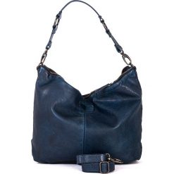 Torebki klasyczne damskie: Skórzana torebka w kolorze niebieskim – 35 x 32 x 9 cm
