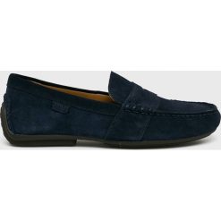 Polo Ralph Lauren - Mokasyny. Niebieskie mokasyny męskie Polo Ralph Lauren, bez wzorów, ze skóry, bez zapięcia. W wyprzedaży za 399,90 zł.