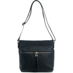 Torebki klasyczne damskie: Skórzana torebka w kolorze czarnym – 36 x 23 x 10 cm