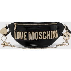 Love Moschino - Torebka. Czarne torebki klasyczne damskie Love Moschino, w paski, z materiału, casualowe, średnie, bez dodatków. Za 639,90 zł.