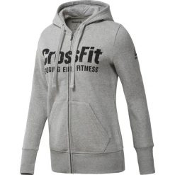 BLUZA REEBOK RCF FULL ZIP HOODY MGREYH. Szare bluzy sportowe damskie marki Reebok, z bawełny. Za 181,99 zł.