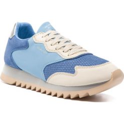 Sneakersy GANT - Lindsey 18533404 Mid Blue G620. Niebieskie półbuty damskie GANT, na co dzień, bez wzorów, ze skóry, bez obcasa, na płaskiej podeszwie, bez zapięcia. W wyprzedaży za 239,00 zł.