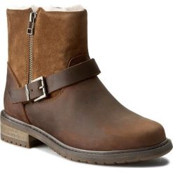 Botki EMU AUSTRALIA - Roadside W11296 Oak. Pomarańczowe botki damskie marki EMU Australia, z wełny, eleganckie, na obcasie, z paskami. Za 859,00 zł.