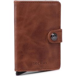Mały Portfel Męski SECRID - Miniwallet MV Vintage Cognac/Silver. Pomarańczowe portfele męskie Secrid, bez wzorów, ze skóry. Za 229,00 zł.